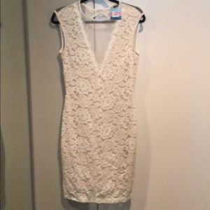 Cream Lace Mini Dress